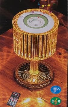 Glass Shape Crystal Lamp With Bluetooth Speaker, LED Bluetooth Speaker Crystal Lamp with Remote, Crystal Lights RGB Color Decor Bluetooth Speaker