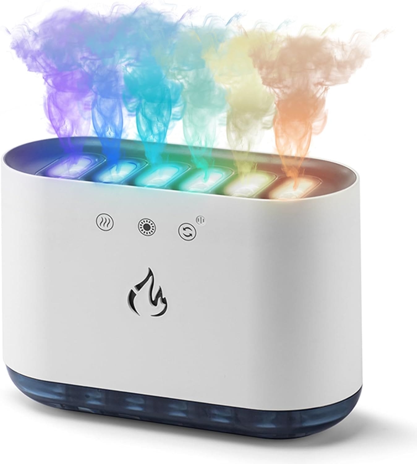 6 Nozzle Water Fogger, Dynamic Music Flame Air Humidifier, Home 900ML RGB Led Light Diffuser, Ultrasonic Cool Mist Maker Lamp Diffuser, 7 Color Aromatherapy Oil Diffuser