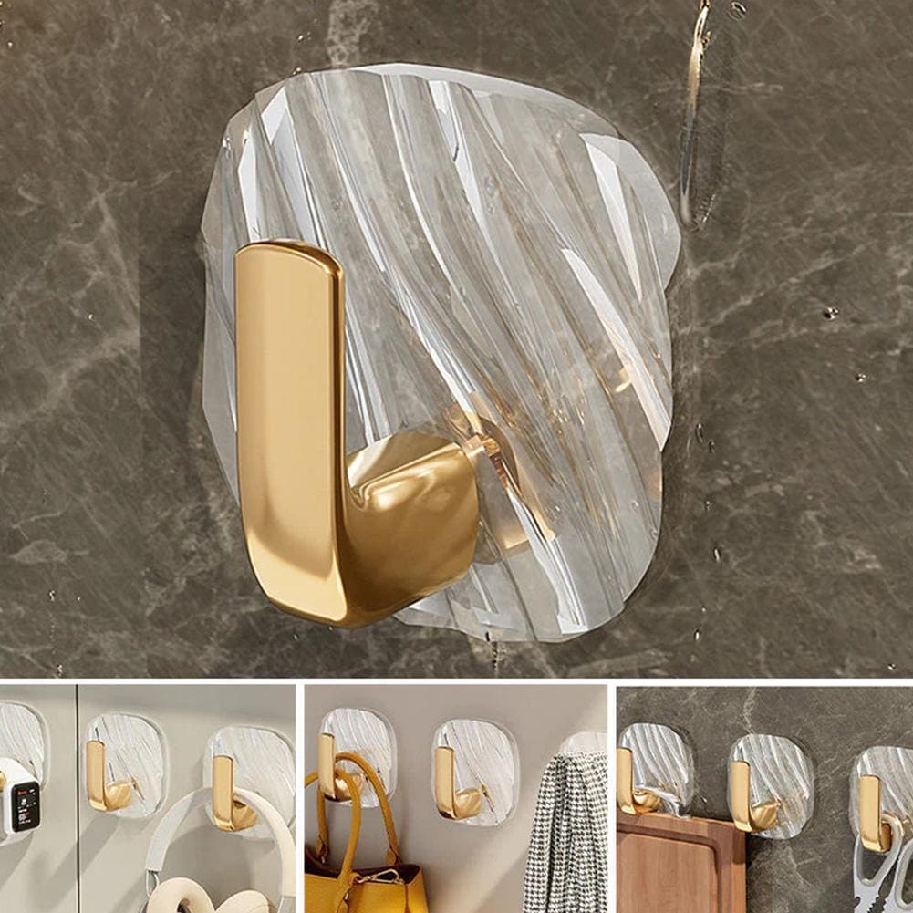 Square Luxury Key Hanger, Self Adhesive Acrylic Hooks, Punch Dree Light Luxury Hook, Kitchen Bathroom Storage Hanger, Multifunctional Door Organizer, Non Punching Sticky Hook, Multipurpose Kitchen Bathroom Hooks