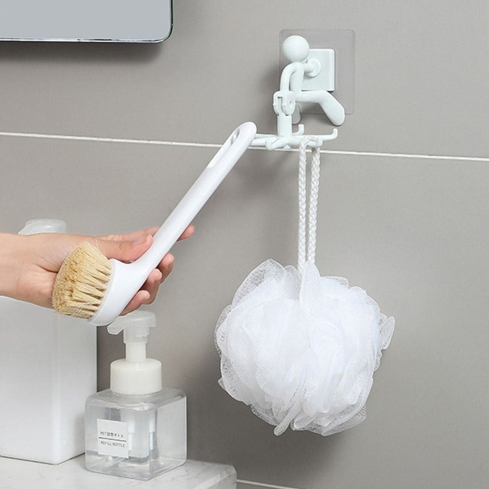 Little Man Claw Hook, Cabinet Wall Top Hook, 360° Rotatable Claw Hook, Dual Purpose Small Humanoid Hook, Traceless Shelf Sticky Hook, Kitchen Utensil Hanger Wall Hanger Hook, Multipurpose Self Adhesive Holder, Bathroom Kitchen Household Hanging Rack