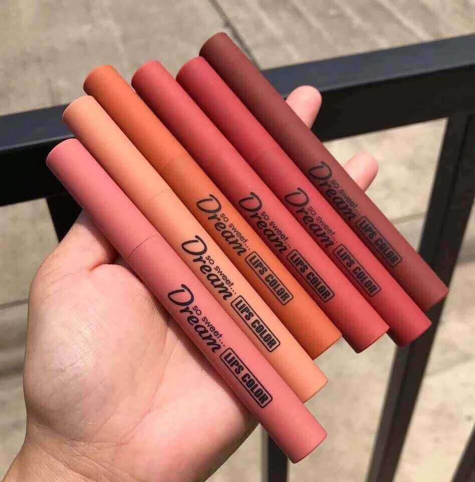 6 Pcs Heng Feng Dream Lipstick, Refreshing Dream Lip Gloss, Silky Touch Matte Lipsticks, Heng Fang So Sweet Dream Lipstick