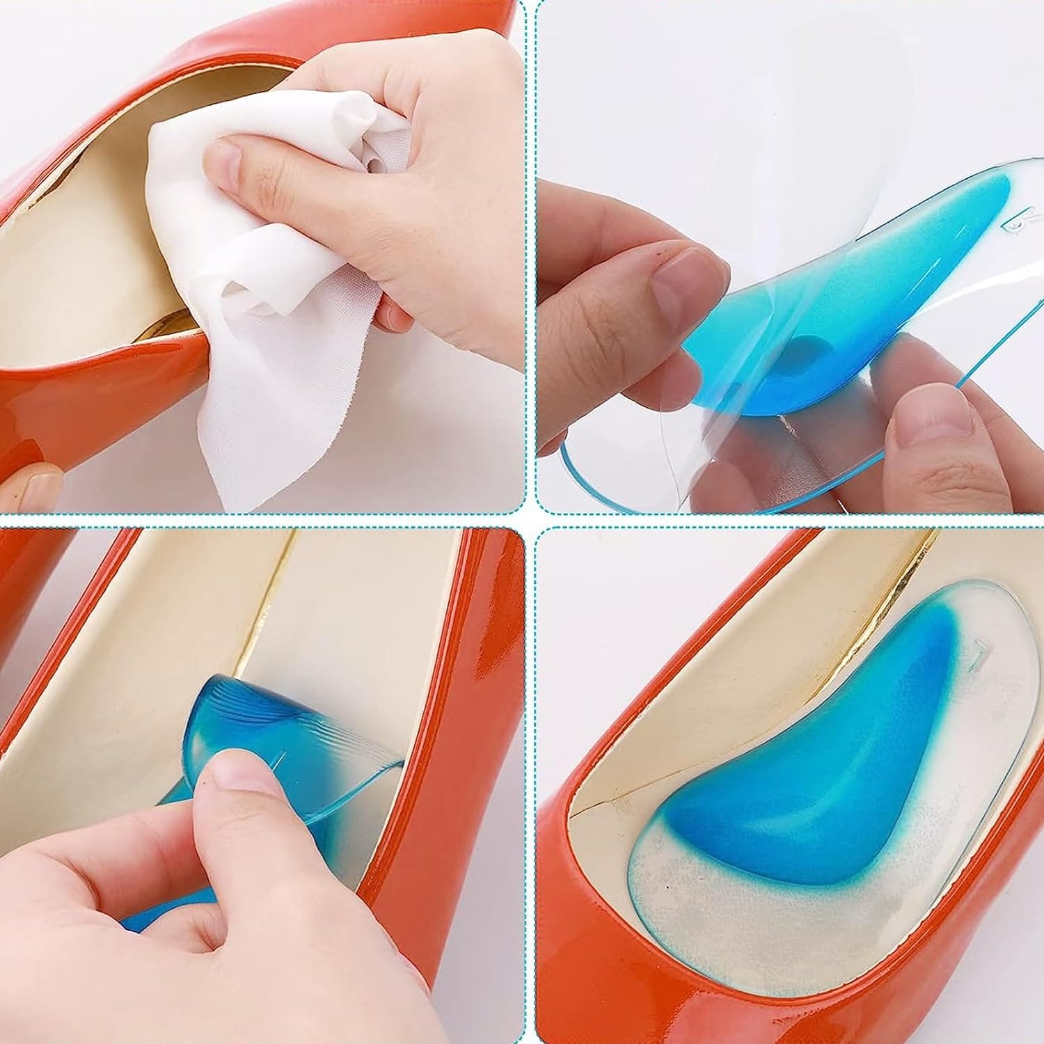 Pair Of High Arch Support Insole, Silicon Flat Foot Corrector, Cushion Insert Gel Orthopedic Pad, Orthopedic Arch Support Insole, Wedge Shoe Insert for Women Men, Reusable Arch Inserts for Plantar Fasciitis