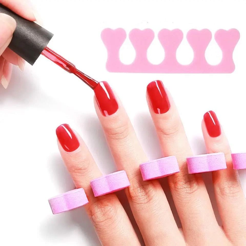 Set Of 2 Finger Toe Separator, Manicure Pedicure Gel Divider, Finger Dividers Separators, Finger Foot Sponge Soft Gel, Portable Finger Spacer, Soft Foam Sponge Spacer, Toe Nail Separator