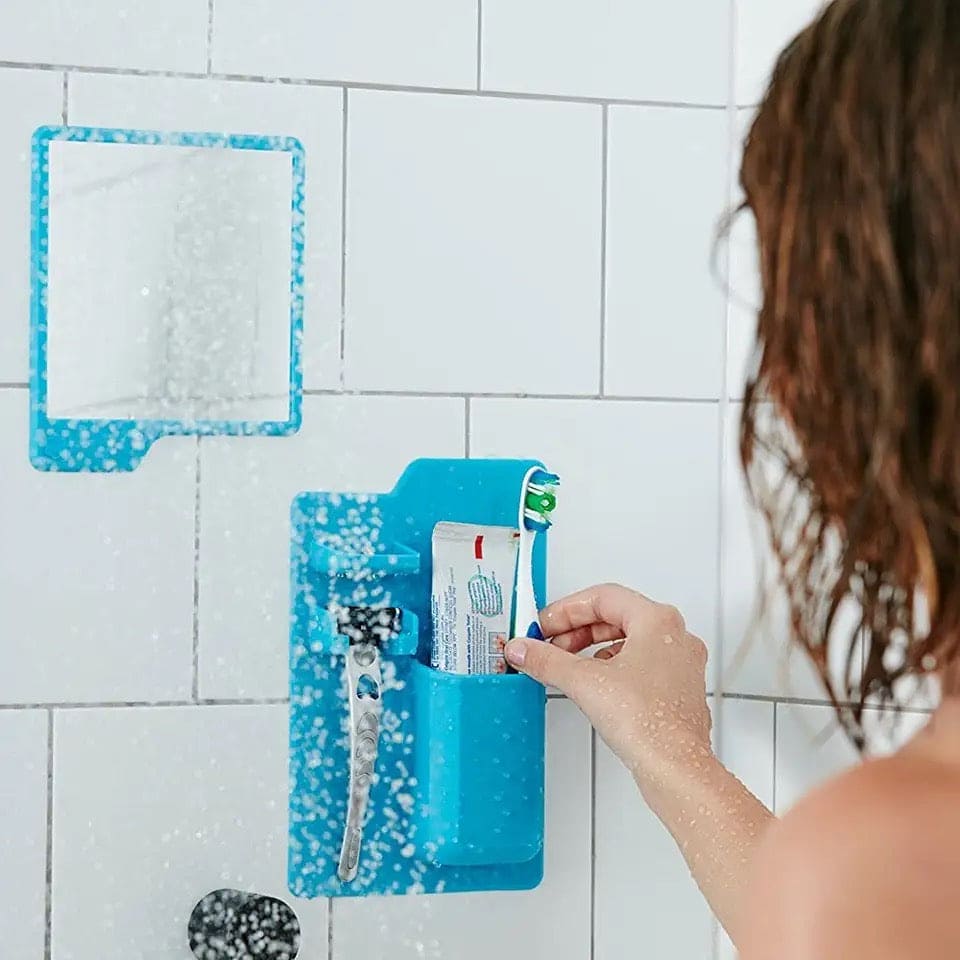 Mighty Silicone Toothbrush Holder, Toothbrush wall Holder Shaver Razor Organizer, Bathroom Mirror Shower Organizer, Bathroom Storage Rack, Multifunctional Wall Mounted Silicon Holder