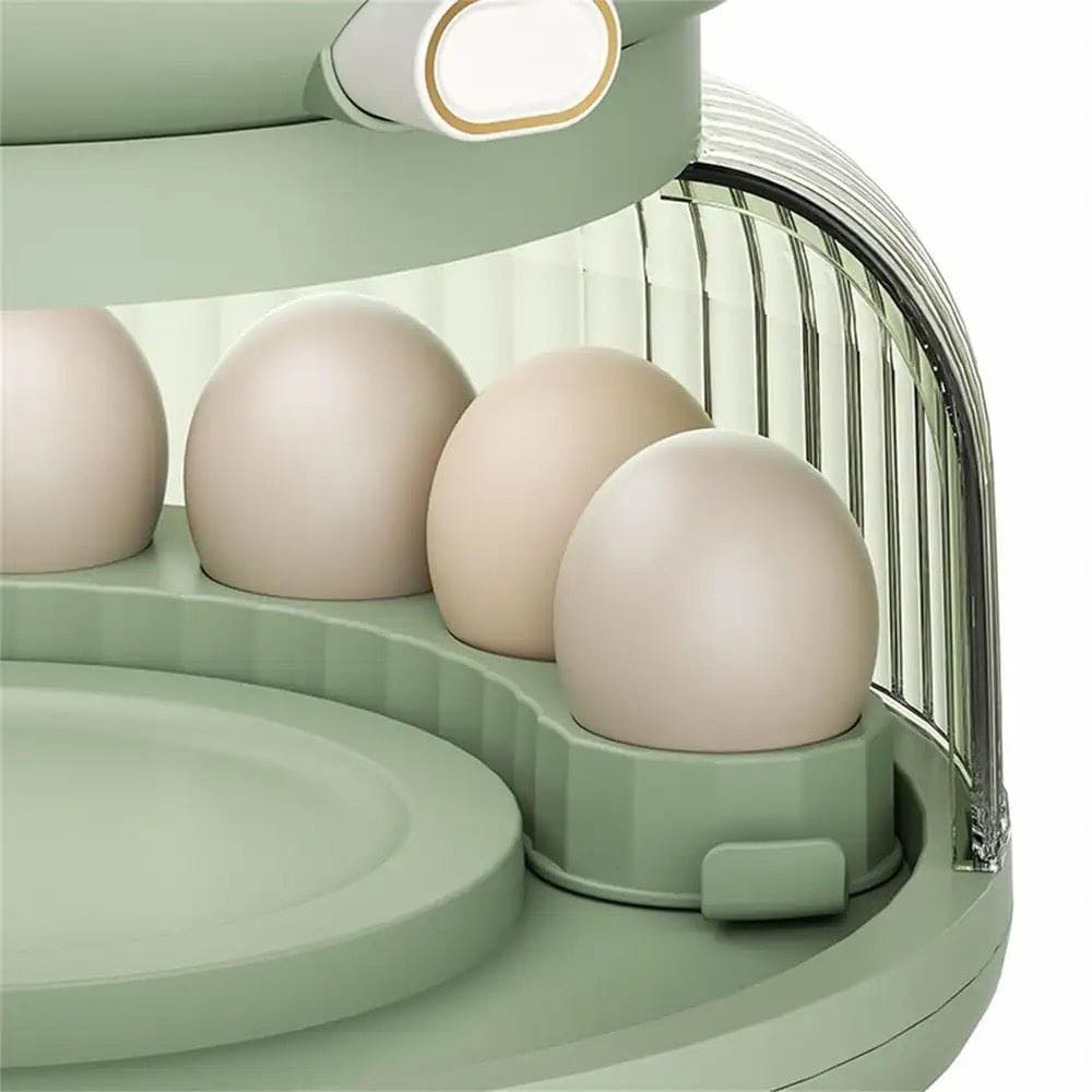 Cereal Divider Bucket, Multipurpose Rotating Kitchen Storage Box, 6 Grid 360° Rotating Grain Rice Dispenser, Sealed Cereal Dispenser Rice Tank, Dry Food Rotating 6 Storage Container With Egg Groove Shelf, Multi Grid Food Storage Container For Kitchen