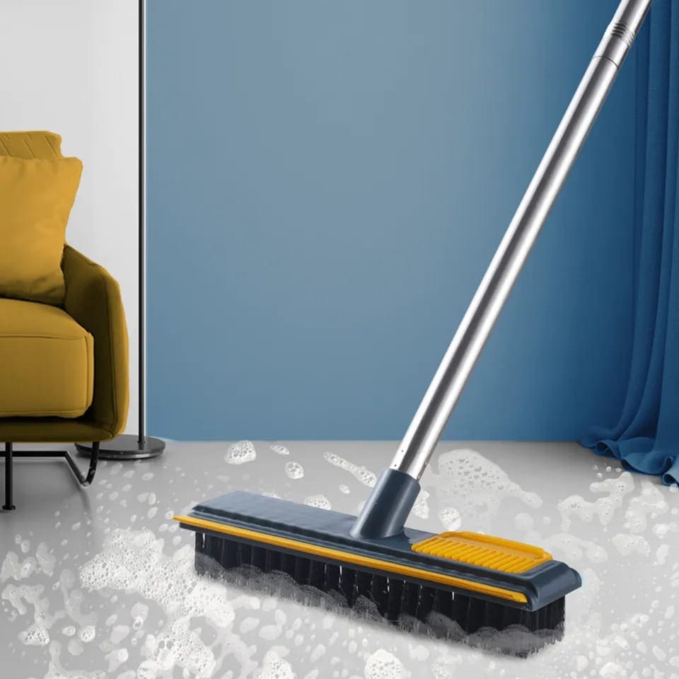 Comb Cleaning Wiper, Adjustable Floor Cleaning Brush, Bathroom Wiper Kitchen Tile Cleaning Tools, 2 in 1 Floor Scrubber Cleaning Grout Brush With Comb, Grout Scrubbing Brush Long Handle Tile Cleaning Brush, Bathroom Kitchen Tile Crack Cleaning Brush