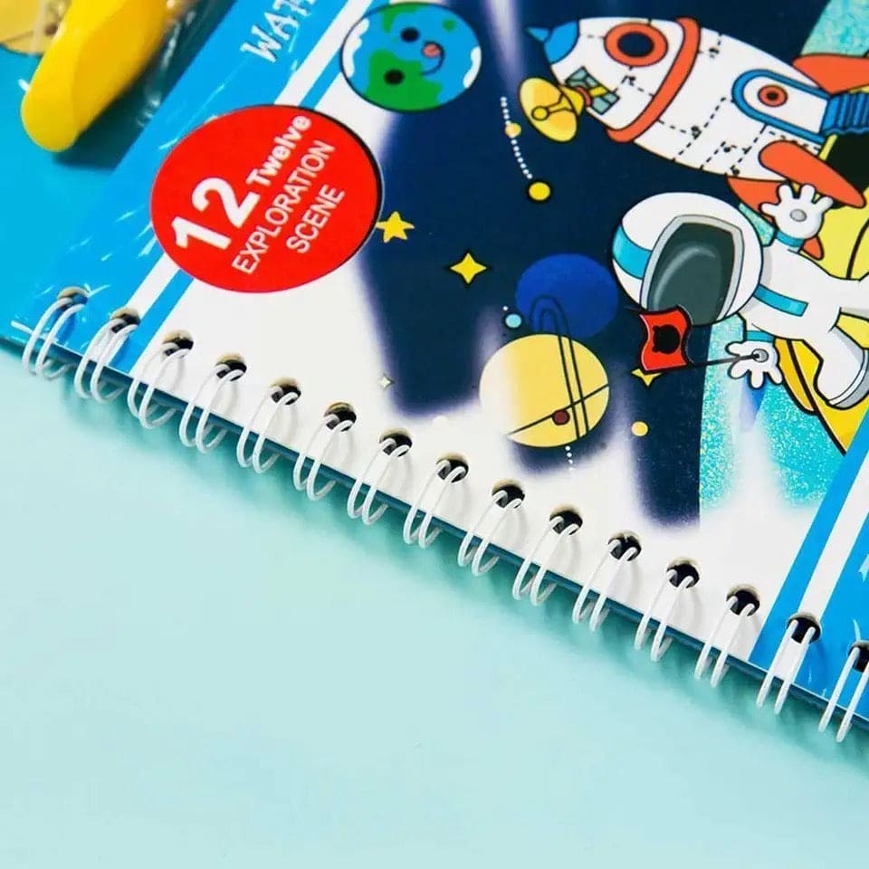 Reusable Magic Water Book, Creative Children Magical Drawing Books with Pen, Water Reveal Activity Book for Kid, Painting Color Wonder Coloring Book, Child Educational Toy Magic Book Water Painting