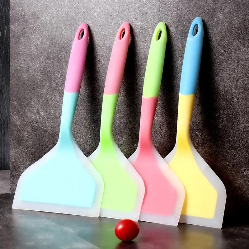 Silicone Spatula Scrapper, Cooking Utensils Beef Meat Egg Kitchen Scraper, Shovel Non Stick Spatula, Wide Pizza Cooking Tools, Non Stick Food Turner Lifters, Food Grade Silicone Cooking Spatula