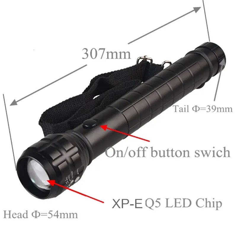 Strong Police Flashlight, Portable Photography Flashlight, Hard Light Zoom Photo Lantern, Metal Reflector Flashlight, Lantern Outdoor Patrol Flashlight, Powerful Handheld Flashlight for Camping