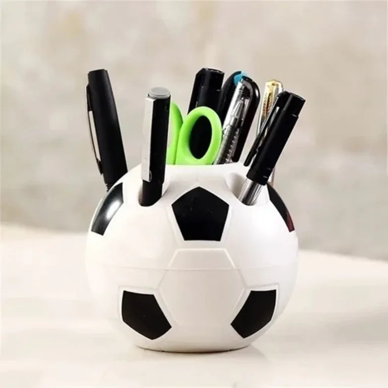 Football Desk Organizer, Creative Football Pen Holder, Desktop Soccer Shape Style Pencil Container, Multifunctional Pen Pencil Holder