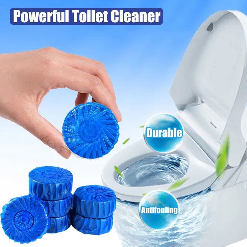 Set Of 10 Blue Bubble Toilet Cleaner, Automatic Flushing Toilet Bowl Cleaner, Toilet Cleaning Tablets, Yellow Dirt Toilet Cleaning Tool, Bathroom Cleaning Ball Tablets, Home Deodorizer Toilet Cleaner