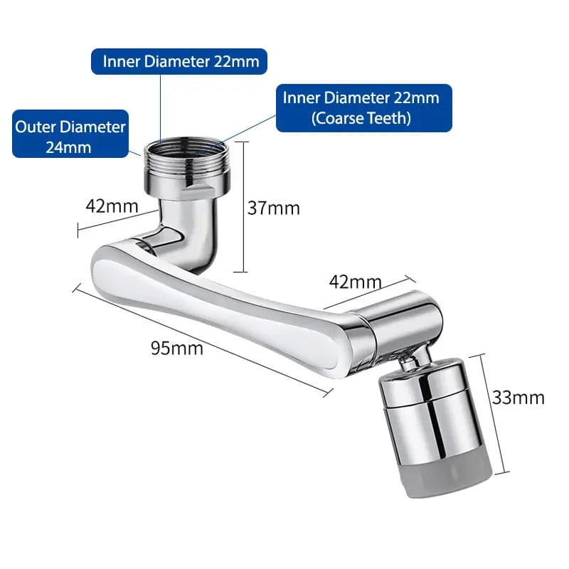 360 Robotic Arm Faucet Sprayer, Universal Rotation Faucet Sprayer, Faucets Aerator Bubbler Nozzle, Sink Face Wash Attachment, Aerator Bathroom Kitchen Sink Faucet Sprayer, Multifunctional Extension Faucet Aerator for Bathroom Kitchen Sink