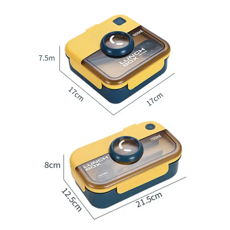 Camera Lunch Box, Microwave Lunch Box With Spoon Fork, Hermetic Food Fruit Storage Container, Portable Children Kids Student Bento Box, Kids School Lunch Box, Student Sealed Lunch Box