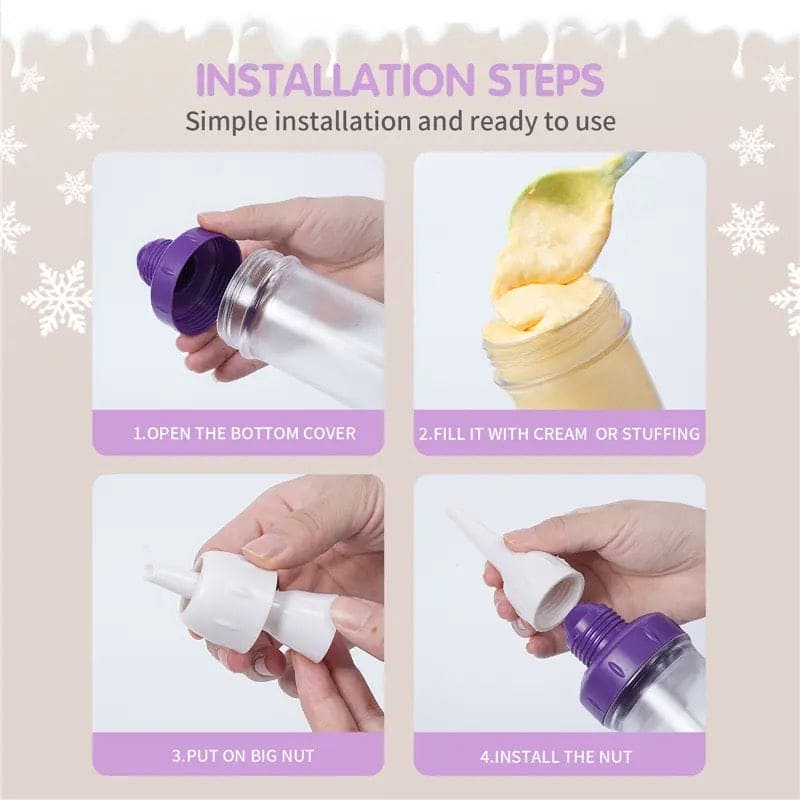 Dessert Ice Injector, Handy Cake Decorating Tool. Dessert Decoration DIY Pastry Syringe, Cake Decorating Tool, Cupcake Filling Injector, Wilton Dessert Decorator Plus Cake Decorating And Icing Tool, Cake Cream Piping Syringe