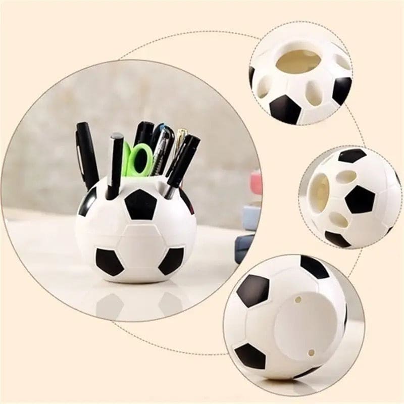 Football Desk Organizer, Creative Football Pen Holder, Desktop Soccer Shape Style Pencil Container, Multifunctional Pen Pencil Holder