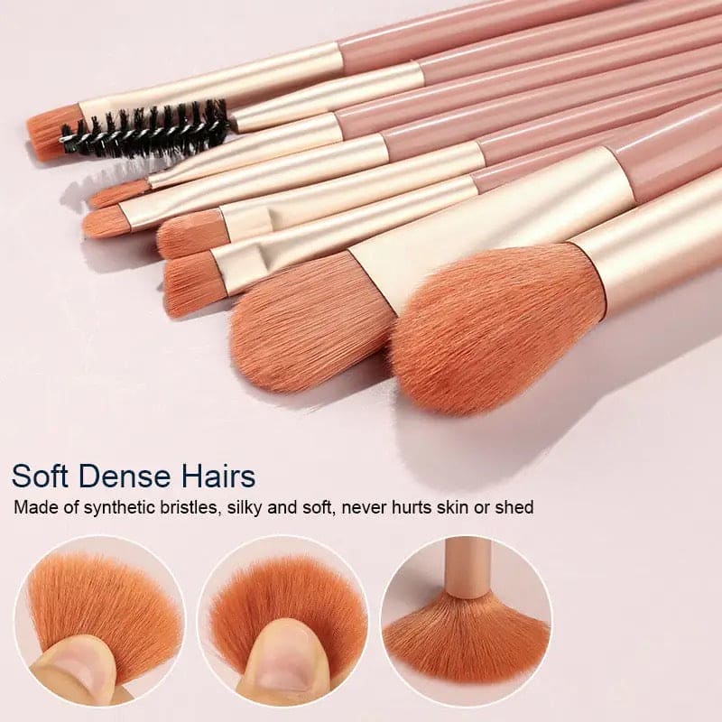 Set Of 8 Professional Makeup Brushes, Mini Travel Portable Soft Makeup Brushes, Soft Fluffy Makeup Brush Set, Foundation Blush Powder Eyeshadow Concealer Tools with Bag