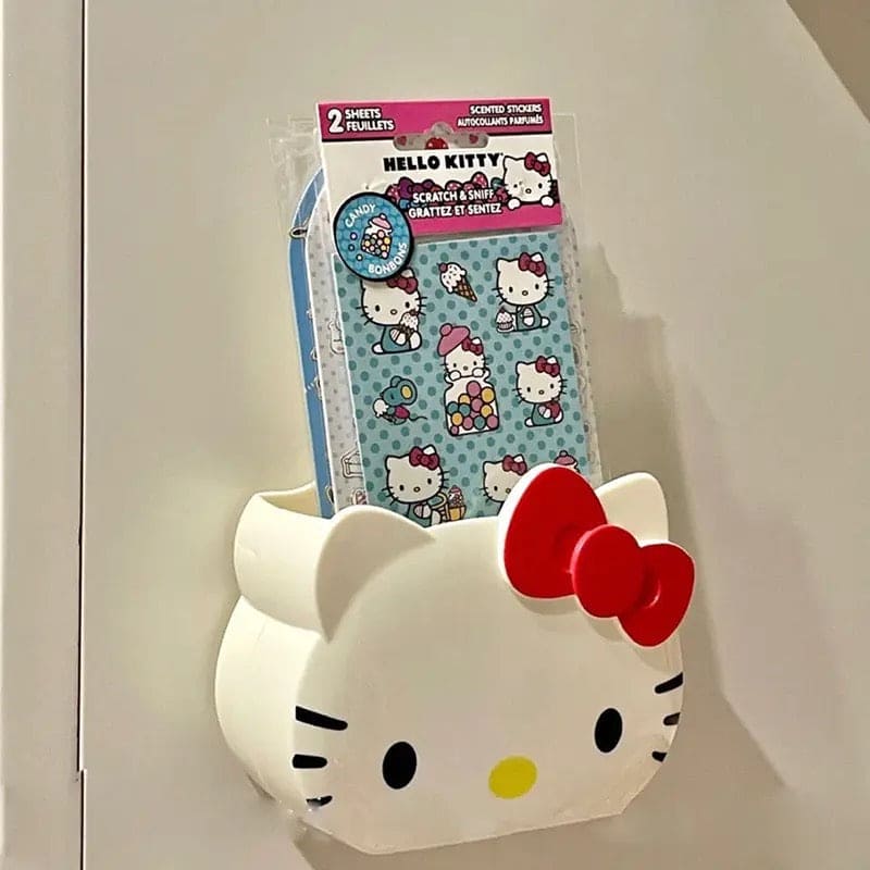 Hello Kitty Toothbrush Holder, Multifunctional Wall Bathroom Storage Rack, Wall Mount Toothbrush Holder for Bathroom