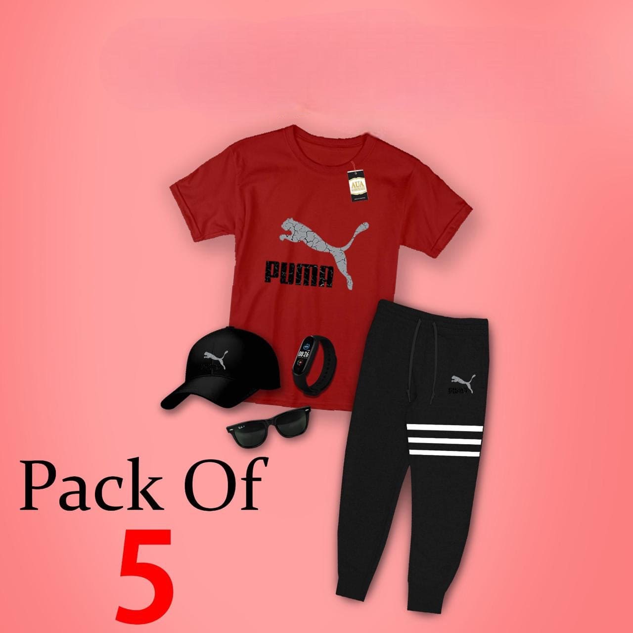 Pack Of 5 Kids Puma Print Track Suit, Kids Track Suit With Accessories, Kids Printed Clothes