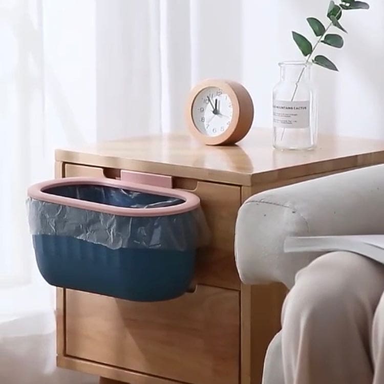 Hanging Waste Basket, Indoor Hanging Under Sink Trash Can, Plastic Wall Mounted Trash Bin, Kitchen Bathroom Office Trash Can, Cabinet Door Trash Bucket, Compact Trash Bin, Multipurpose Storage Box