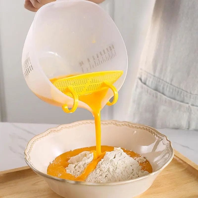 Measuring Cup With Scale, Multifunctional Egg Liquid Filter Cup, Egg Filter Measuring Cup, Household Restaurant Egg Beating Mixing Cup, Washer Strainer Bowl, Stirring Bowl With Scale
