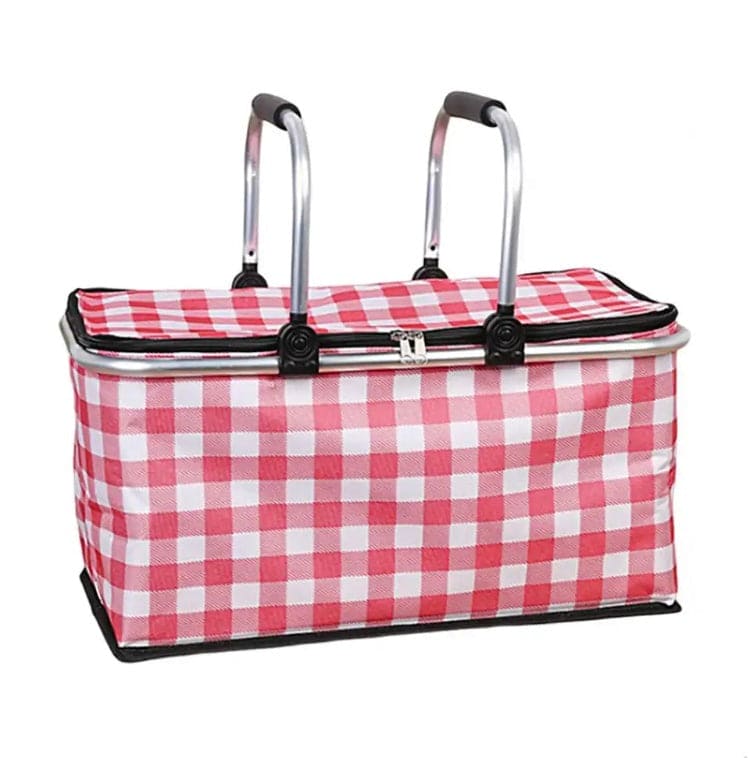 Foldable Picnic Basket, Outdoor Picnic Bag, Portable Insulated Picnic Basket, Large Capacity Camping Insulated Lunch Bag, Garden Yard Picnic Basket and Backpack, Home Storage Basket, Hamper Insulated Picnic Basket, Folding Portable Market Basket