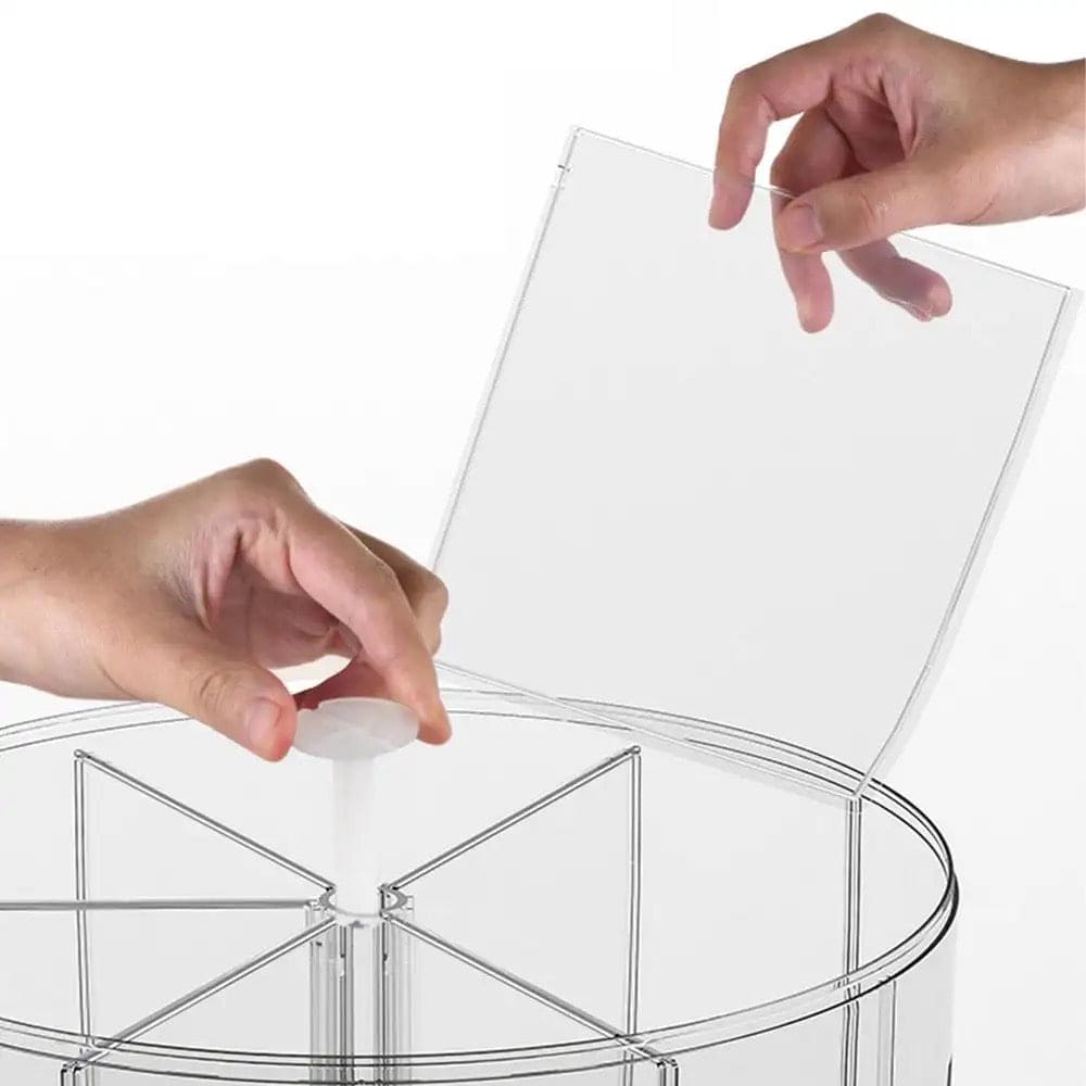 Cereal Divider Bucket, Multipurpose Rotating Kitchen Storage Box, 6 Grid 360° Rotating Grain Rice Dispenser, Sealed Cereal Dispenser Rice Tank, Dry Food Rotating 6 Storage Container With Egg Groove Shelf, Multi Grid Food Storage Container For Kitchen