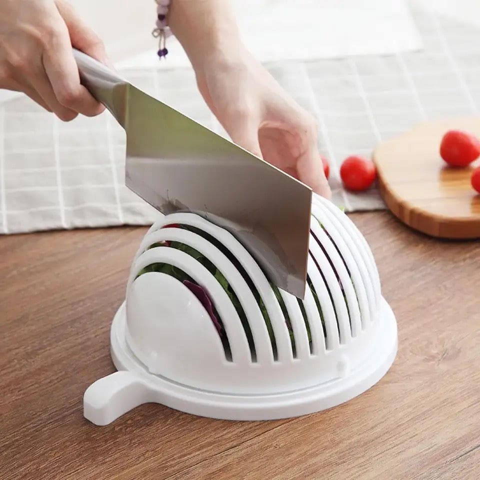 Salad Cutter Bowl, Snap Salad Cutter Bowl, Multifunctional Fast Strainer Salad Cutter Bowl, Household Fruit Salad Bowl, Button Style Salad Cutting Bowl, Strainer Fresh Salad Slicer Bowl, Magical Salad Maker
