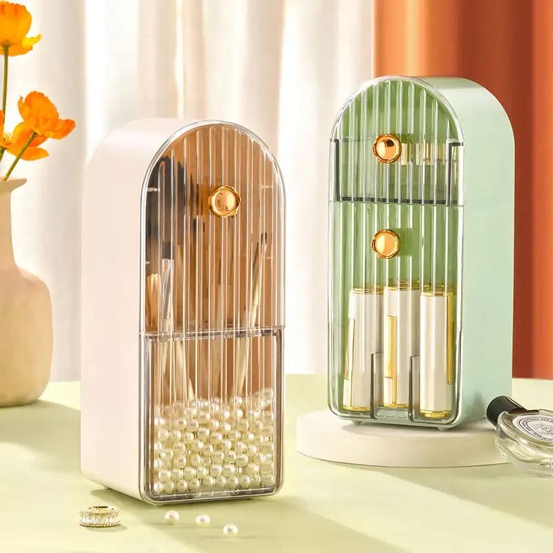 Parada Lipstick Holder, Stackable Desk Cosmetics Storage Box, Seal Makeup Brush Holder Organizer, Lipstick Pencil Storage Rack Nail Polish, Multinetwork Jewelry Storage Box, Dustproof Waterproof Grid Plastic Box, Dressing Table Multi Grid Storage Box