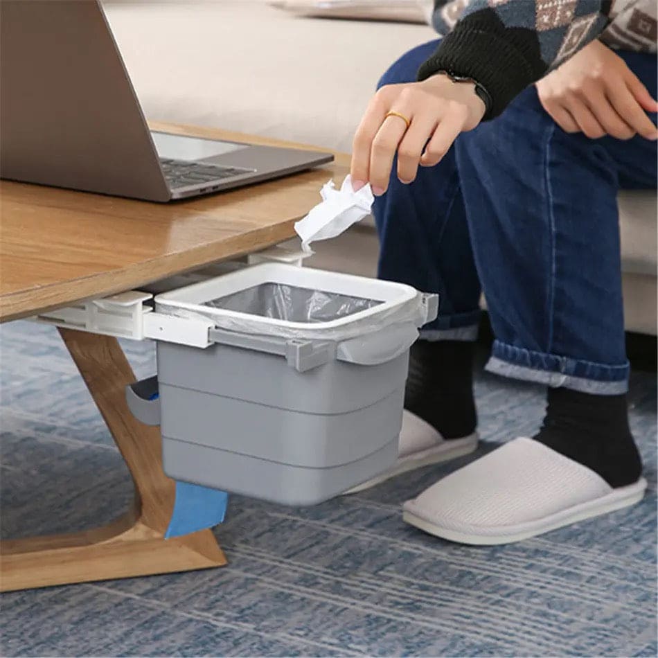 Hidden Drawer Trash Can, Under Desk Trash Can, Lifted Storage Bucket, Concealed Drawer Trash Bin, Portable Waste Bin, Under Table Hanging Garbage Trash Can, Under Cabinet Hanger Rack, Space Saving Garbage Bucket, Household Multipurpose Trash Can