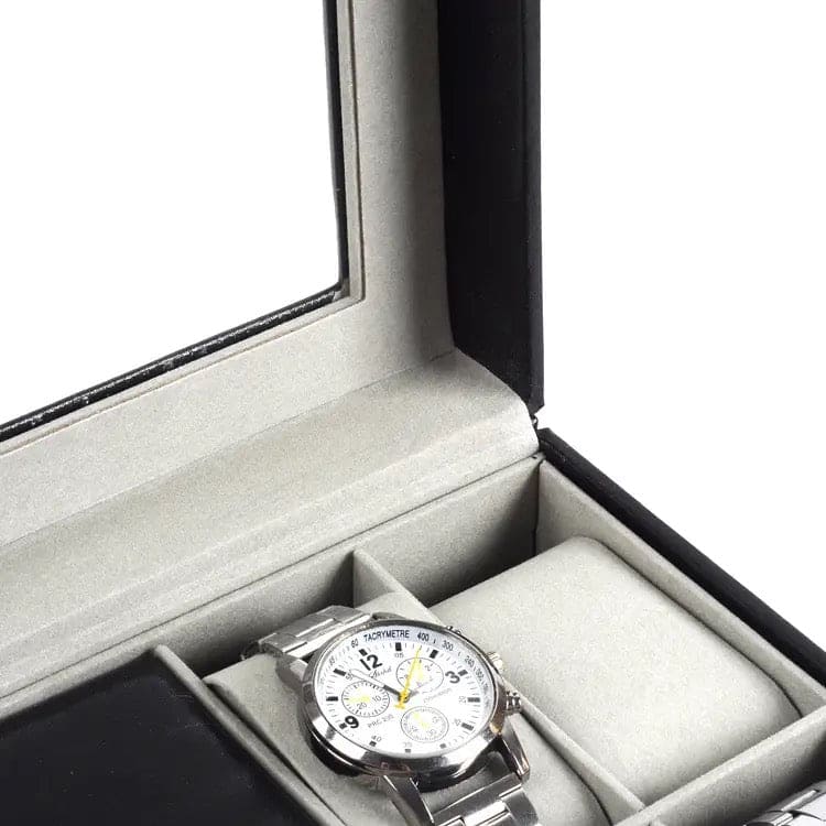 Slots Watch Boxes Storage Organizer, PU Leather Bracelets Rings Watches Display Jewellery Box, Lockable Watch Storage Case, Multifunction Watch Jewellery Box