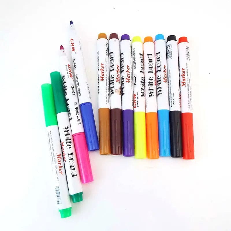 8 Colors Magical Water Painting Pen, Floating Doodle Pens, Kids Drawing Early Education Magic Whiteboard Marker, Floating Water Marker With Spoon, Ceramics Office School Art Marker, Erasable Whiteboard Marker with Spoon