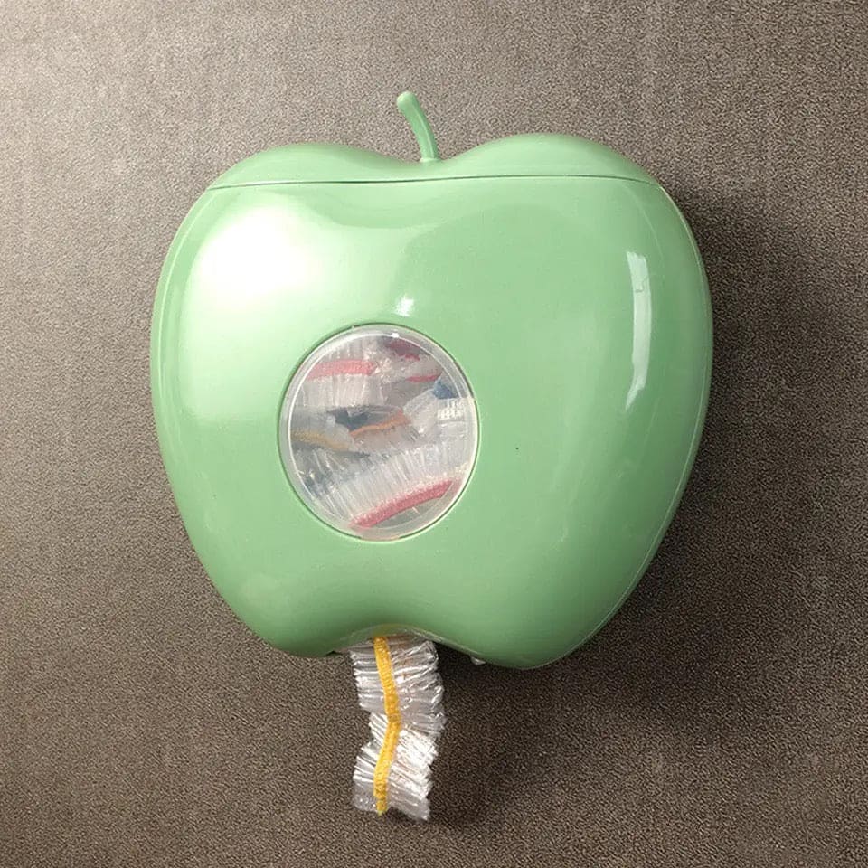 Apple Cling Flim Storage Organizer, Plastic Wrap Storage Box, Kitchen Bathroom Disposable Organizer, Transparent Disposable Plastic Bags Organizer, Elastic Fresh Keeping Bag Storage Container, Multifunctional Plastic Wall-mounted Kitchen Storage Box