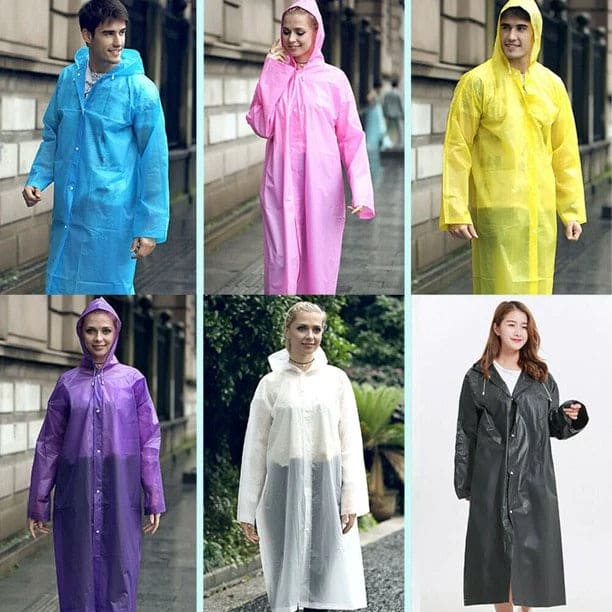 Hooded Rain Coat, Women Men Impermeable Thickened Waterproof Raincoat, Tourism Outdoor Hiking Rain Poncho Raincoat, Universal Travel Rain Jacket, Loose Simple Long Sleeve Rain Jacket, Transparent Thickened Rain Coat