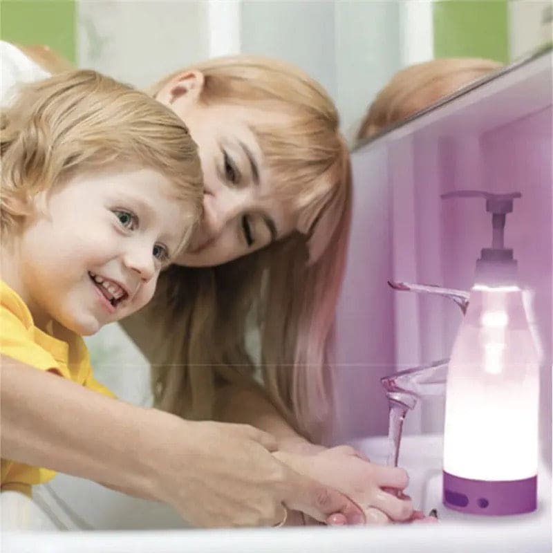 LED Soap Dispenser, 7 Soothing Color Hand Sanitizer, Automatic Liquid Soap Dispenser, Sensor Soap Dispenser, Night Light Soap Dispenser For Kitchen Bathroom, Liquid Containers Bottle With Night Light, Plastic Hand Soap Dispensers