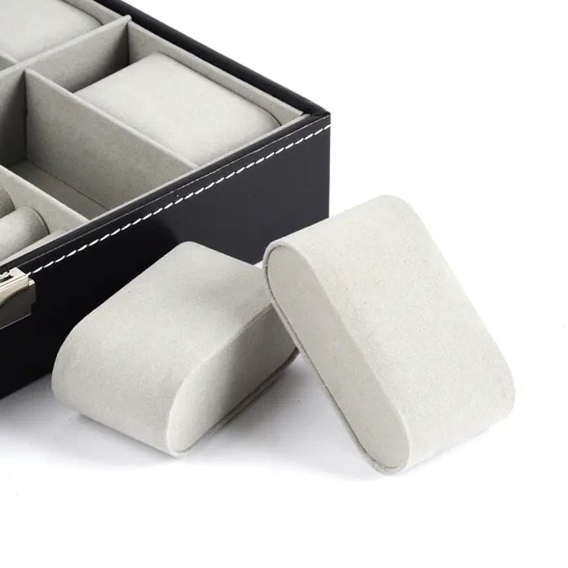 Slots Watch Boxes Storage Organizer, PU Leather Bracelets Rings Watches Display Jewellery Box, Lockable Watch Storage Case, Multifunction Watch Jewellery Box