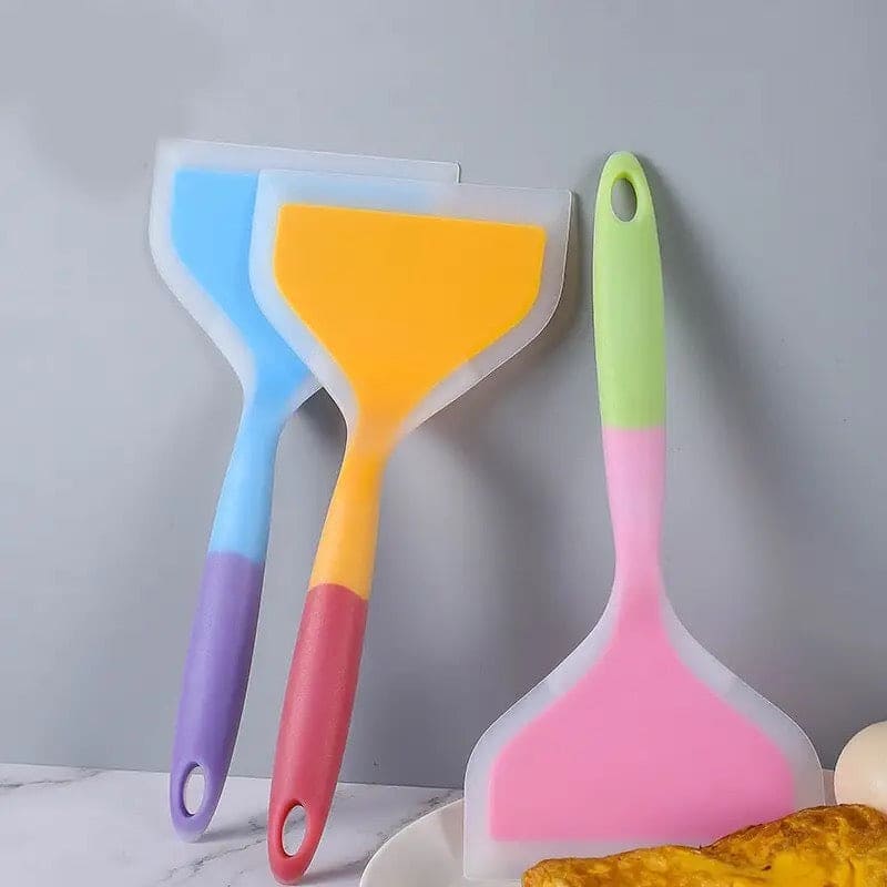 Silicone Spatula Scrapper, Cooking Utensils Beef Meat Egg Kitchen Scraper, Shovel Non Stick Spatula, Wide Pizza Cooking Tools, Non Stick Food Turner Lifters, Food Grade Silicone Cooking Spatula