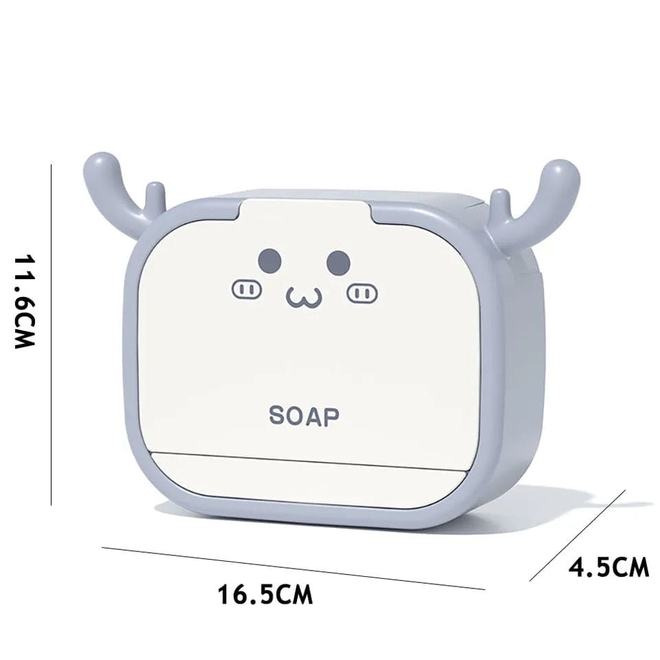 Cartoon Sticking Soap Box, Antler Drain Soap Box with Hook, Wall Mounted Soap Dish, Multipurpose Soap Organizer, Creative Bathroom Household Soap Box Storage Rack