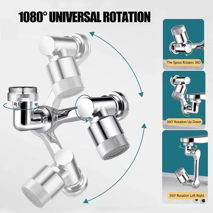 360 Robotic Arm Faucet Sprayer, Universal Rotation Faucet Sprayer, Faucets Aerator Bubbler Nozzle, Sink Face Wash Attachment, Aerator Bathroom Kitchen Sink Faucet Sprayer, Multifunctional Extension Faucet Aerator for Bathroom Kitchen Sink