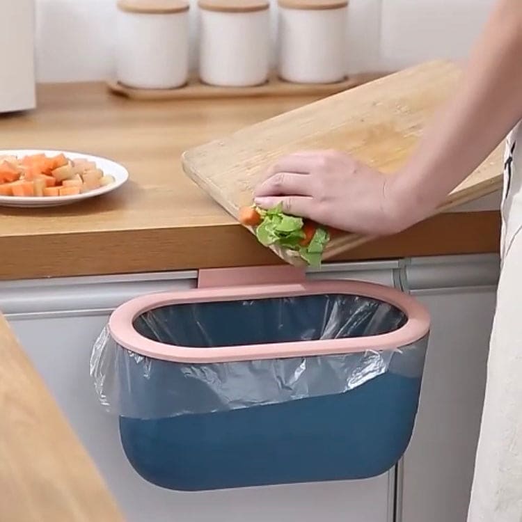 Hanging Waste Basket, Indoor Hanging Under Sink Trash Can, Plastic Wall Mounted Trash Bin, Kitchen Bathroom Office Trash Can, Cabinet Door Trash Bucket, Compact Trash Bin, Multipurpose Storage Box