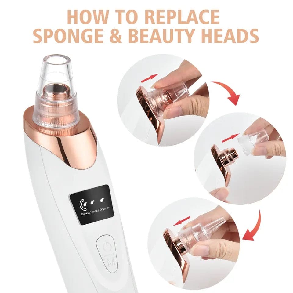 Electric Blackhead Remover, Vacuum Acne Cleaner, Black Spots Removal Device, Pore Cleaner Machine, Skin Care Tools, 5 Heads Suction Machine, Vacuum Electric Black Head Extractions Tool, Electric Facial Pore Cleaner, Exfoliating Beauty Device