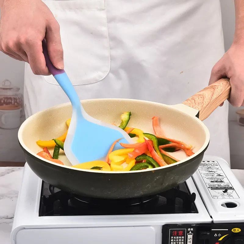 Silicone Spatula Scrapper, Cooking Utensils Beef Meat Egg Kitchen Scraper, Shovel Non Stick Spatula, Wide Pizza Cooking Tools, Non Stick Food Turner Lifters, Food Grade Silicone Cooking Spatula