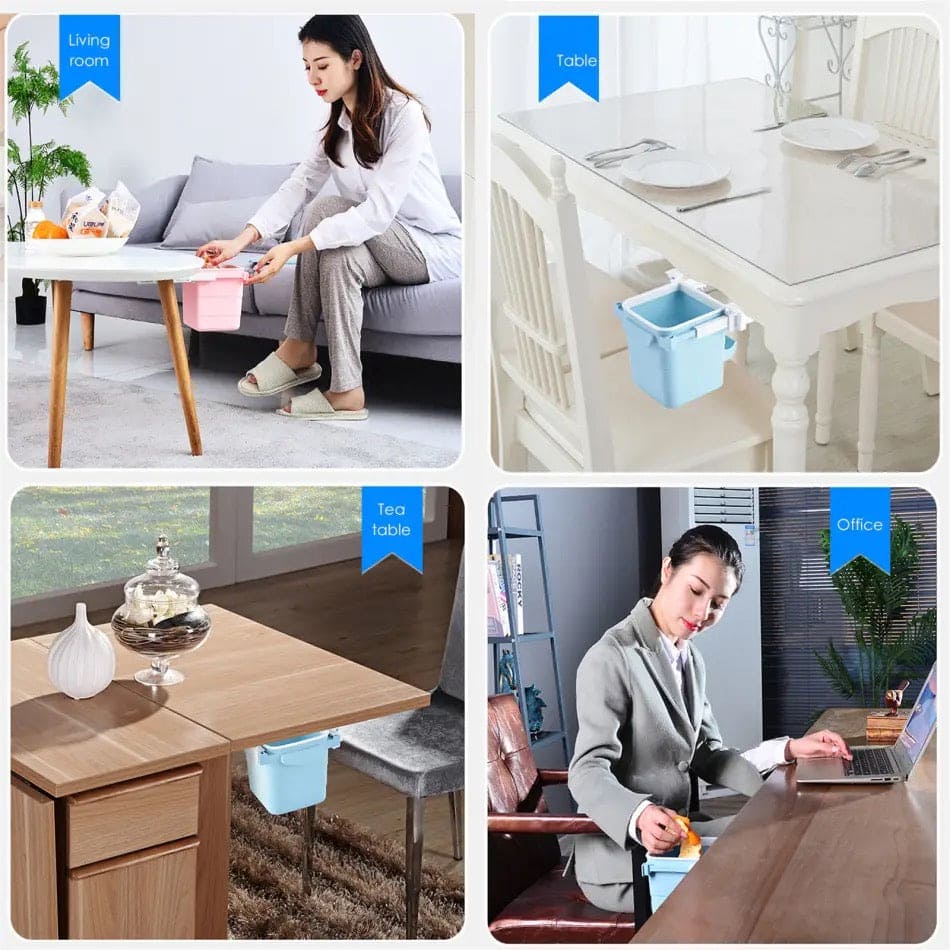 Hidden Drawer Trash Can, Under Desk Trash Can, Lifted Storage Bucket, Concealed Drawer Trash Bin, Portable Waste Bin, Under Table Hanging Garbage Trash Can, Under Cabinet Hanger Rack, Space Saving Garbage Bucket, Household Multipurpose Trash Can