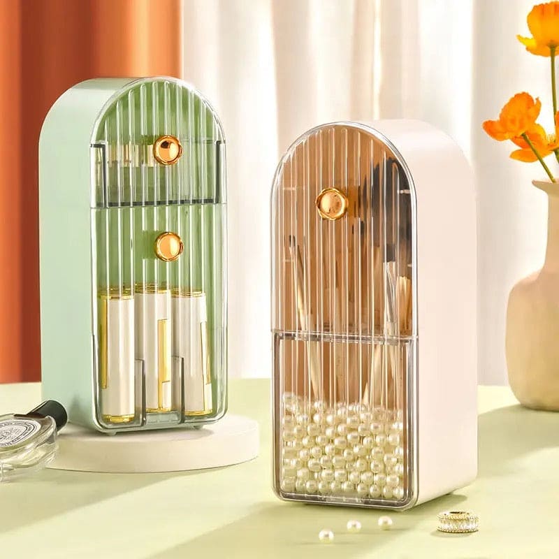 Parada Lipstick Holder, Stackable Desk Cosmetics Storage Box, Seal Makeup Brush Holder Organizer, Lipstick Pencil Storage Rack Nail Polish, Multinetwork Jewelry Storage Box, Dustproof Waterproof Grid Plastic Box, Dressing Table Multi Grid Storage Box