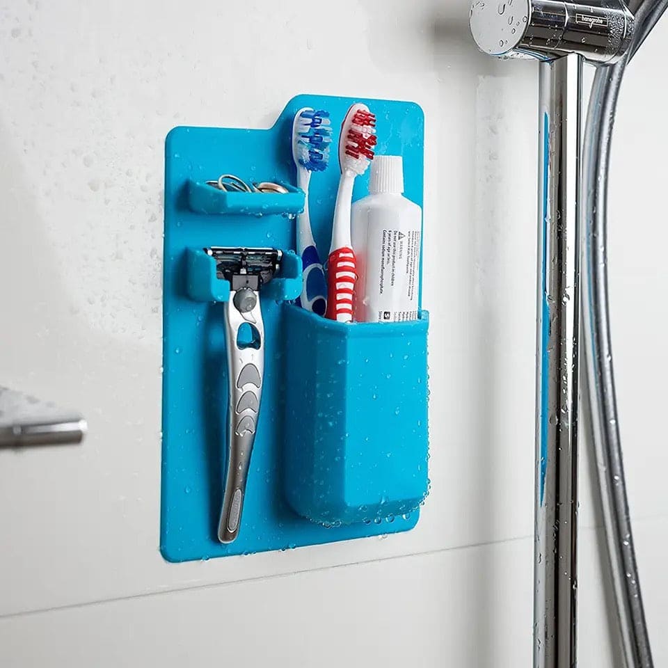 Mighty Silicone Toothbrush Holder, Toothbrush wall Holder Shaver Razor Organizer, Bathroom Mirror Shower Organizer, Bathroom Storage Rack, Multifunctional Wall Mounted Silicon Holder