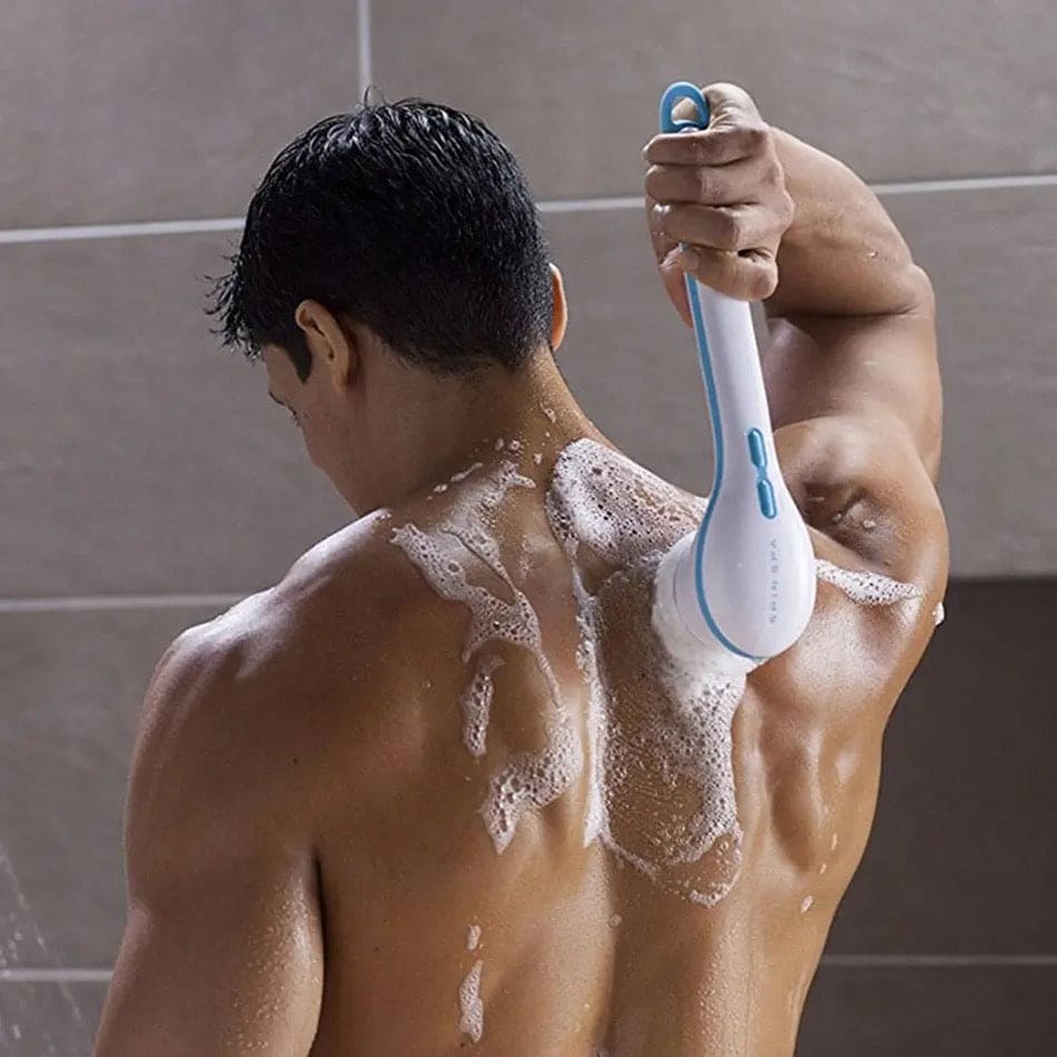 Spinning Spa Brush, 5 in 1 Electric Shower Brush, Multi Body Cleansing Brush, Handheld Massage Body Brush, Rotating Shower Sponge Scrubber Brushes, Multifunction Electric Shower Brush, Long Handle Rechargeable Back Body Brush