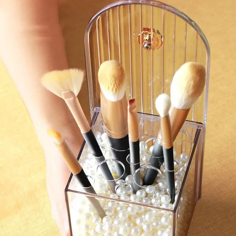 Parada Lipstick Holder, Stackable Desk Cosmetics Storage Box, Seal Makeup Brush Holder Organizer, Lipstick Pencil Storage Rack Nail Polish, Multinetwork Jewelry Storage Box, Dustproof Waterproof Grid Plastic Box, Dressing Table Multi Grid Storage Box