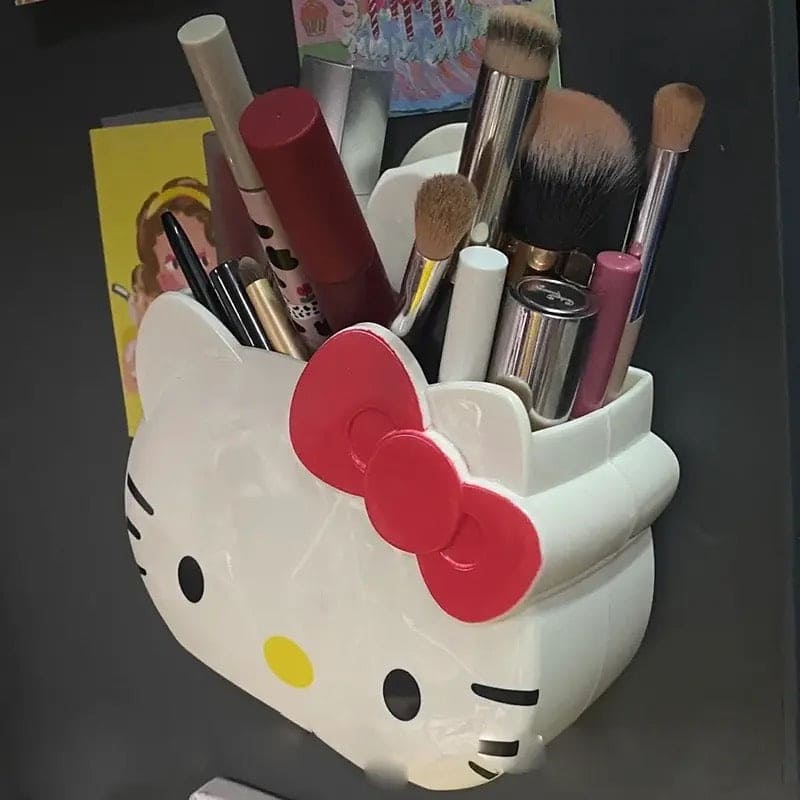 Hello Kitty Toothbrush Holder, Multifunctional Wall Bathroom Storage Rack, Wall Mount Toothbrush Holder for Bathroom