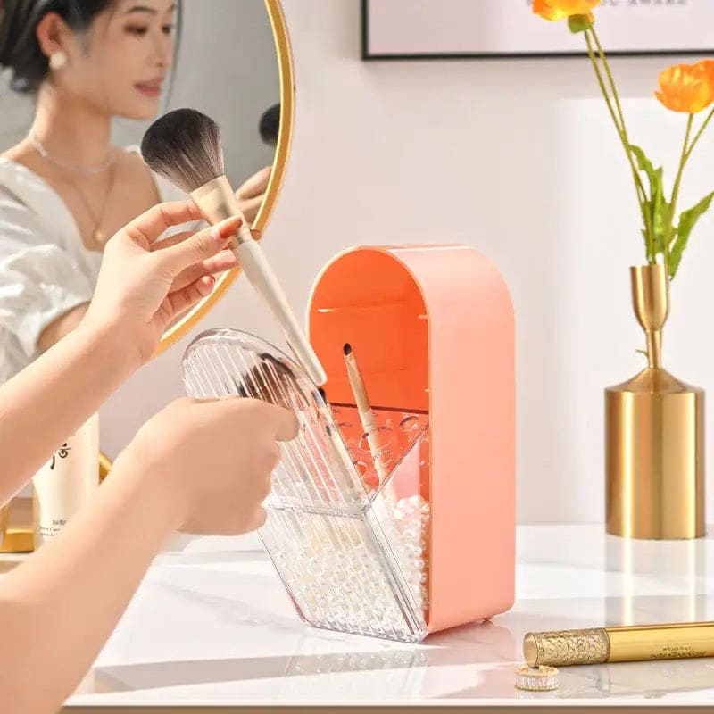 Parada Lipstick Holder, Stackable Desk Cosmetics Storage Box, Seal Makeup Brush Holder Organizer, Lipstick Pencil Storage Rack Nail Polish, Multinetwork Jewelry Storage Box, Dustproof Waterproof Grid Plastic Box, Dressing Table Multi Grid Storage Box