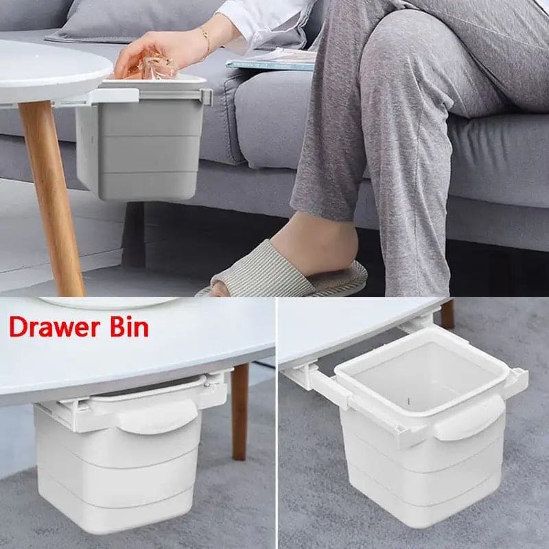 Hidden Drawer Trash Can, Under Desk Trash Can, Lifted Storage Bucket, Concealed Drawer Trash Bin, Portable Waste Bin, Under Table Hanging Garbage Trash Can, Under Cabinet Hanger Rack, Space Saving Garbage Bucket, Household Multipurpose Trash Can