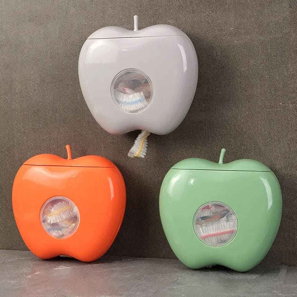 Apple Cling Flim Storage Organizer, Plastic Wrap Storage Box, Kitchen Bathroom Disposable Organizer, Transparent Disposable Plastic Bags Organizer, Elastic Fresh Keeping Bag Storage Container, Multifunctional Plastic Wall-mounted Kitchen Storage Box
